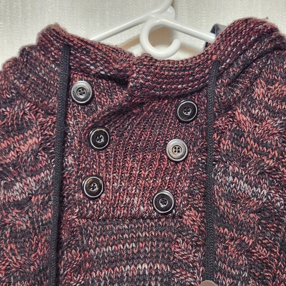 Leif Nelson Pullover Sweater Men's 4XL Bordeaux Knit Hooded - Picture 2 of 6